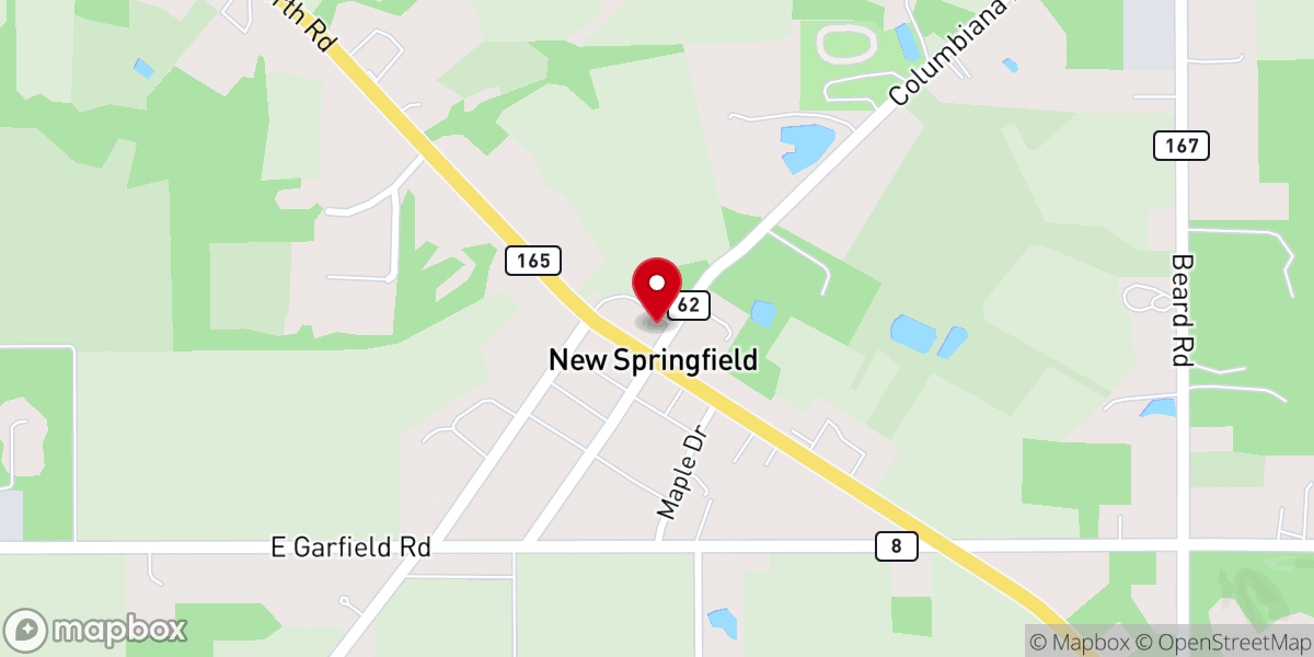 Map showing location of New Springfield
