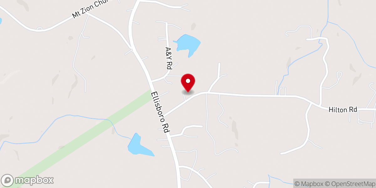 Map showing location of Christ Free Will Baptist Church