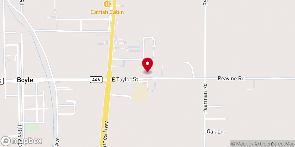 Map showing location of Poplar Grove missionary Baptist church