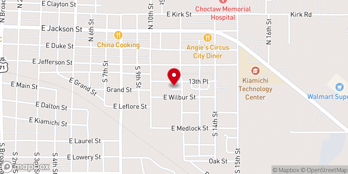 Map showing location of Hugo Housing Authority