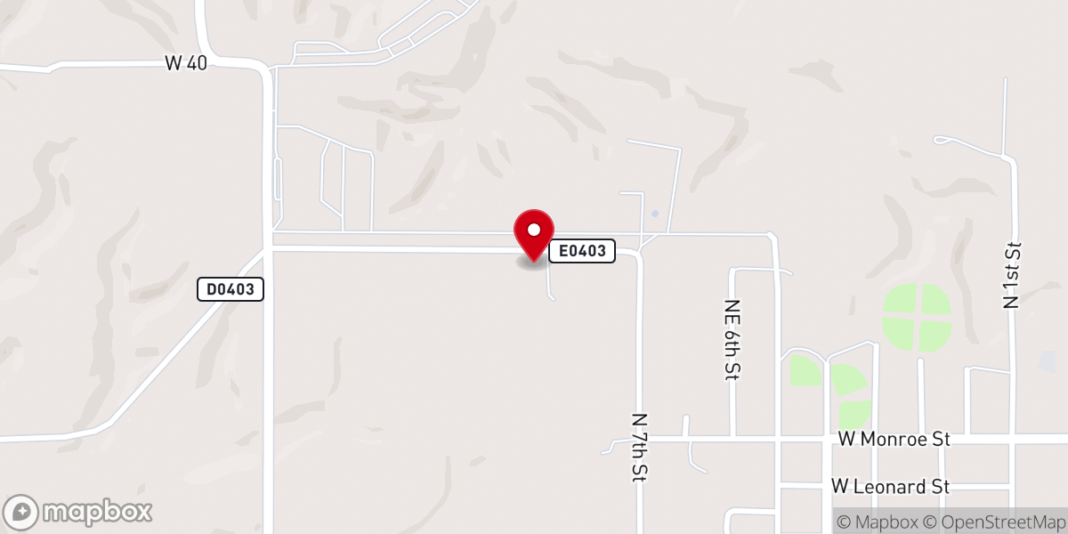 Map showing location of Pine Ridge Baptist Church po Box 1820