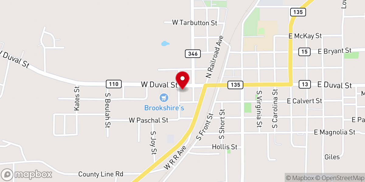 Map showing location of Troup Church of Christ