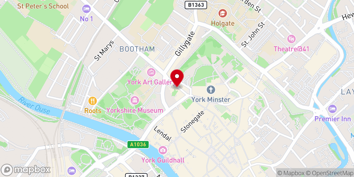 Map showing location of York Oratory House