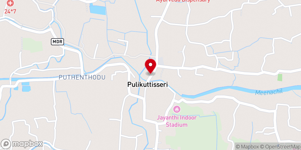 Map showing location of Kallumkathra Manalel St. George Orthodox Church (Manalel Pally)