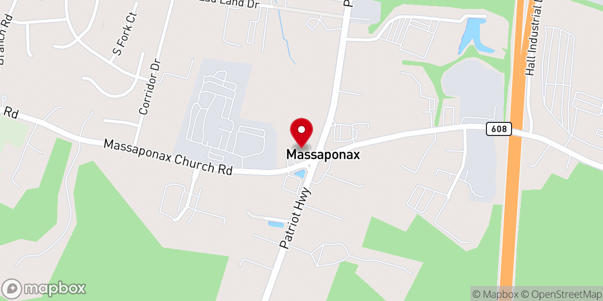Map showing location of Massaponax Baptist Church