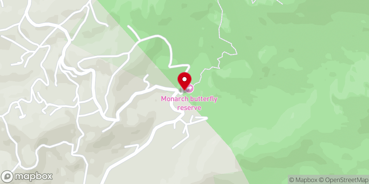 Map showing location of Santuario de la Mariposa Monarca “El Rosario”