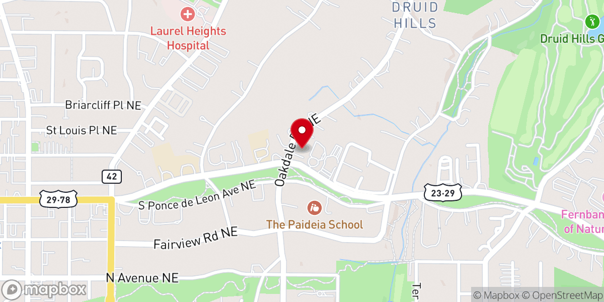 Map showing location of St. John's Lutheran Church
