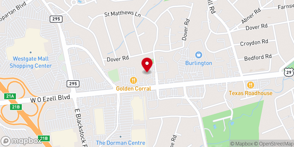 Map showing location of St Matthew's Episcopal Church