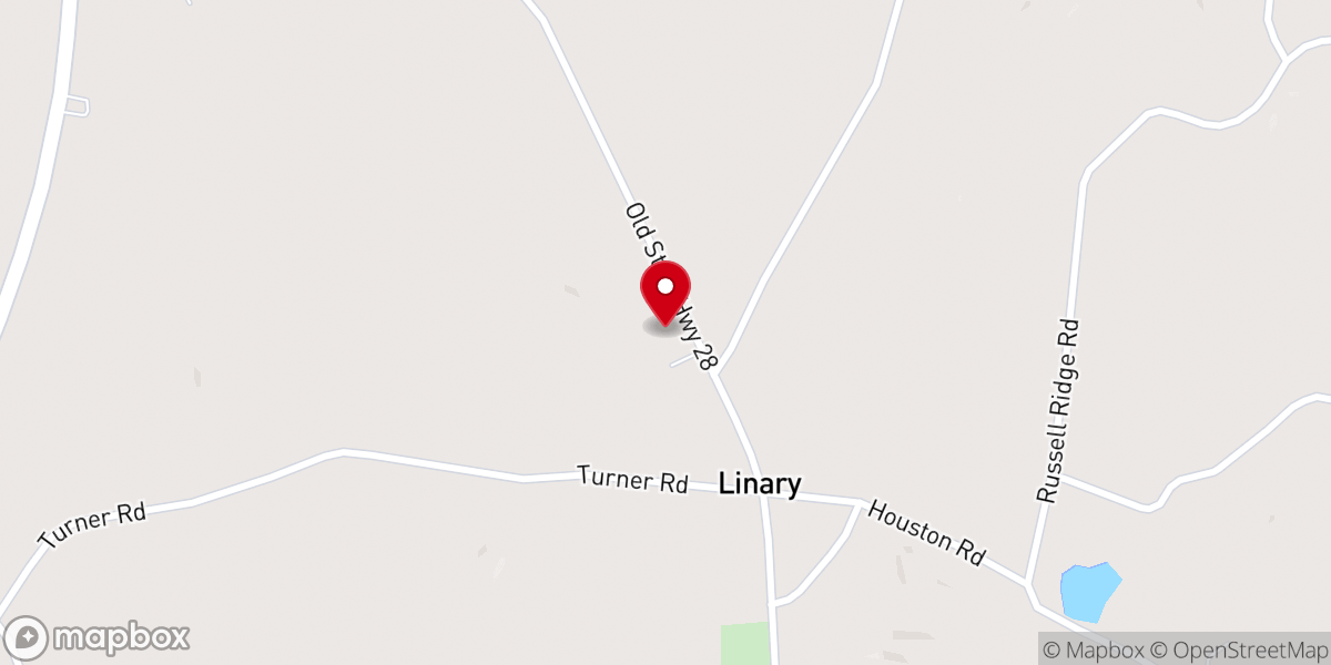 Map showing location of Linary Church of Christ