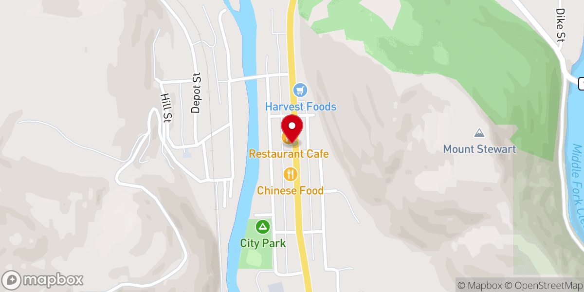 Map showing location of Kooskia Chamber of Commerce