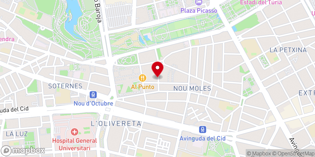 Map showing location of Iglesia Evangélica Buenas Noticias Valencia