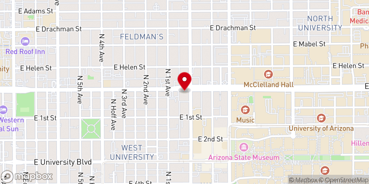Map showing location of First Christian Church (Disciples of Christ)
