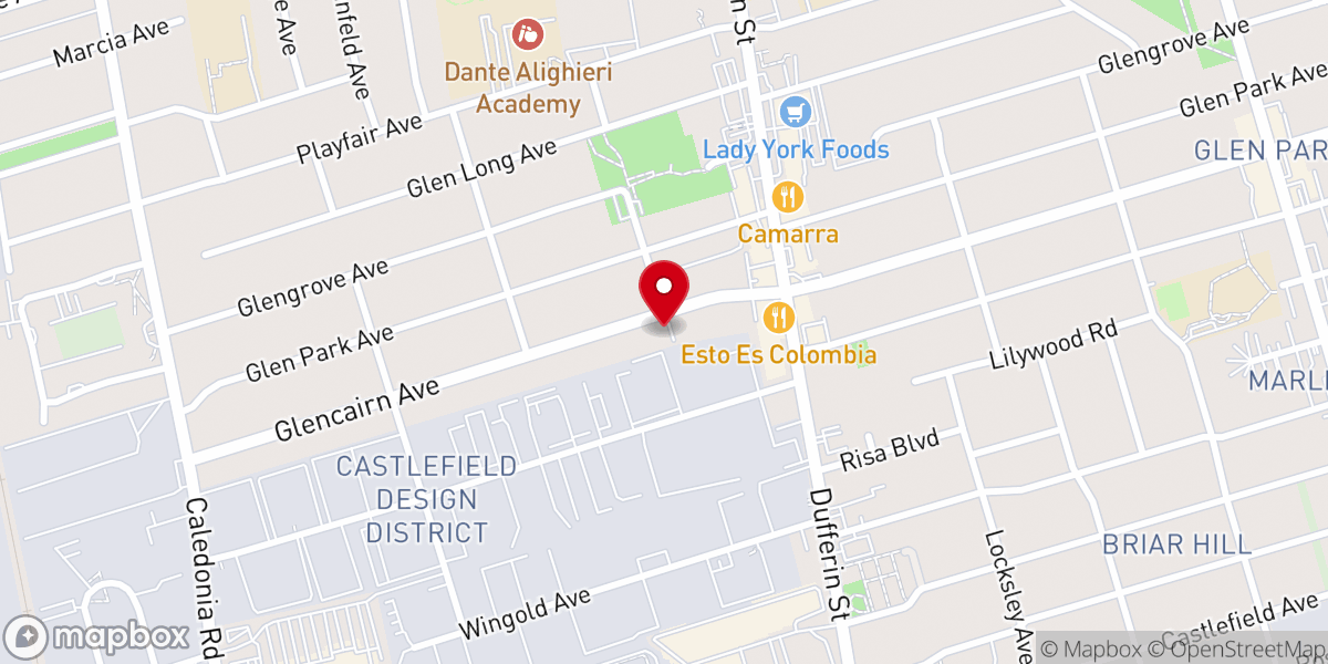 Map showing location of North Victory Baptist Church