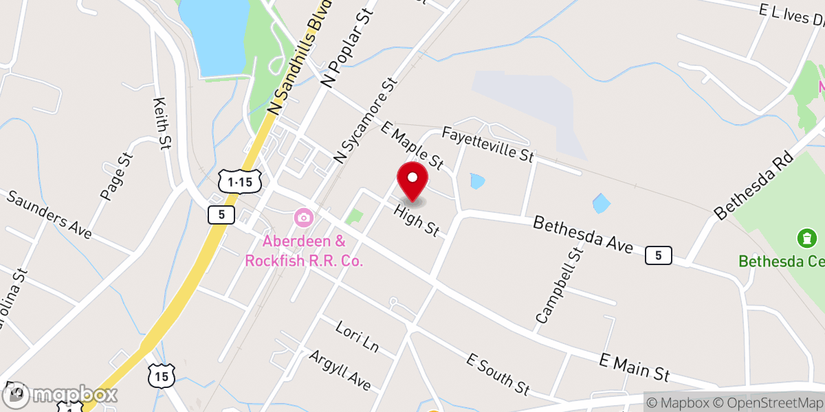 Map showing location of Aberdeen Church of Christ