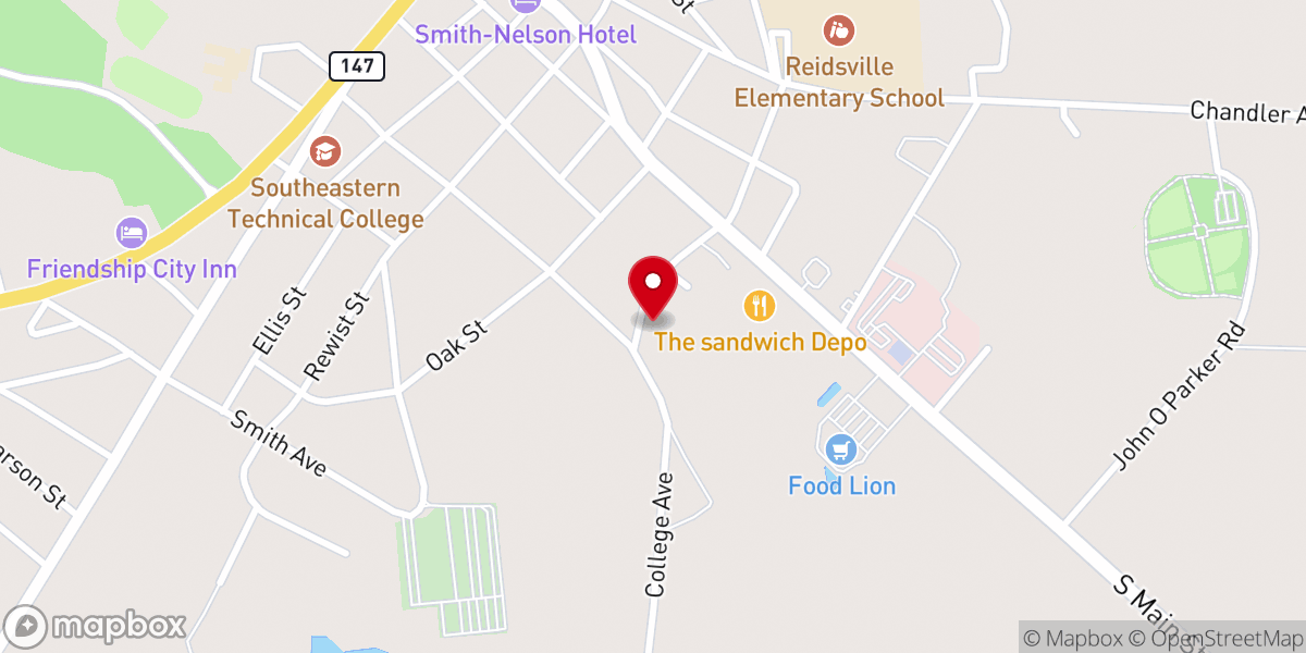 Map showing location of St Phillip Baptist Church