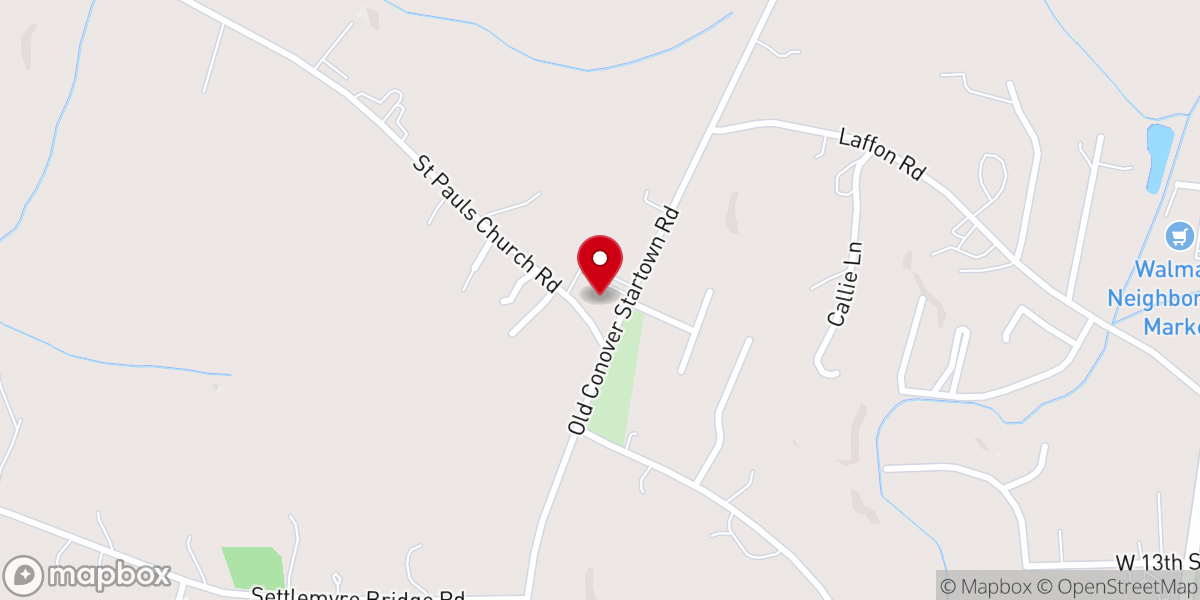 Map showing location of Old Saint Pauls Church