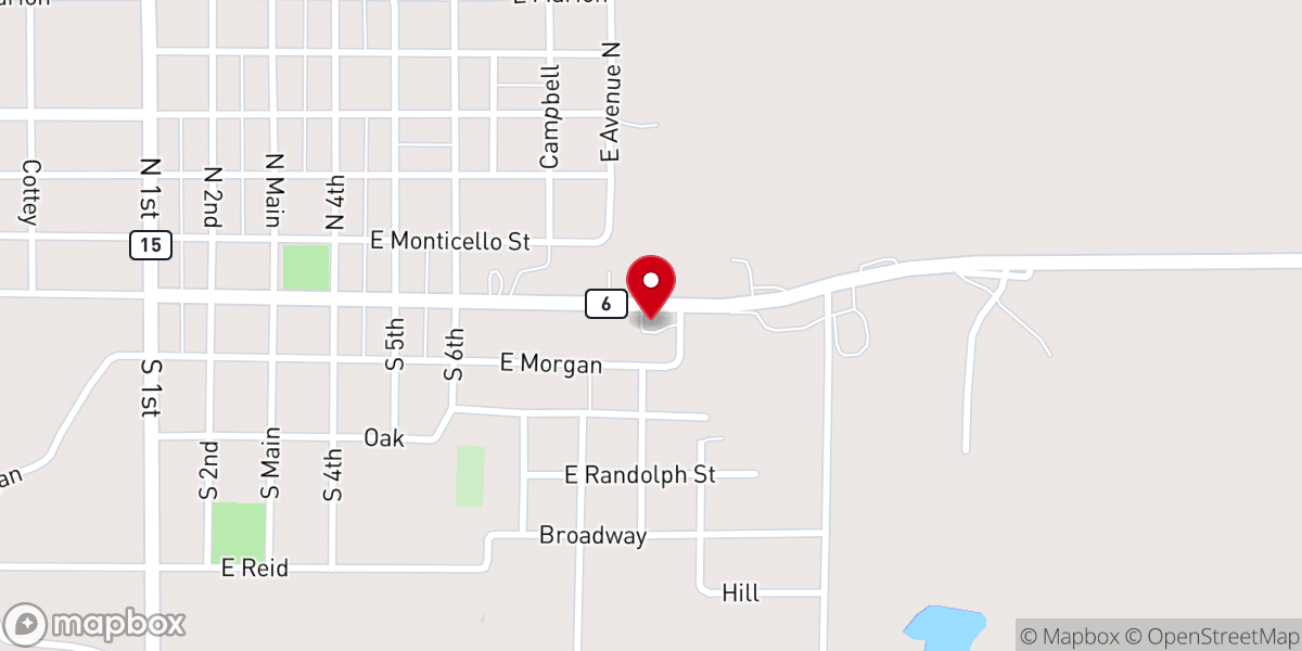 Map showing location of First Christian Church