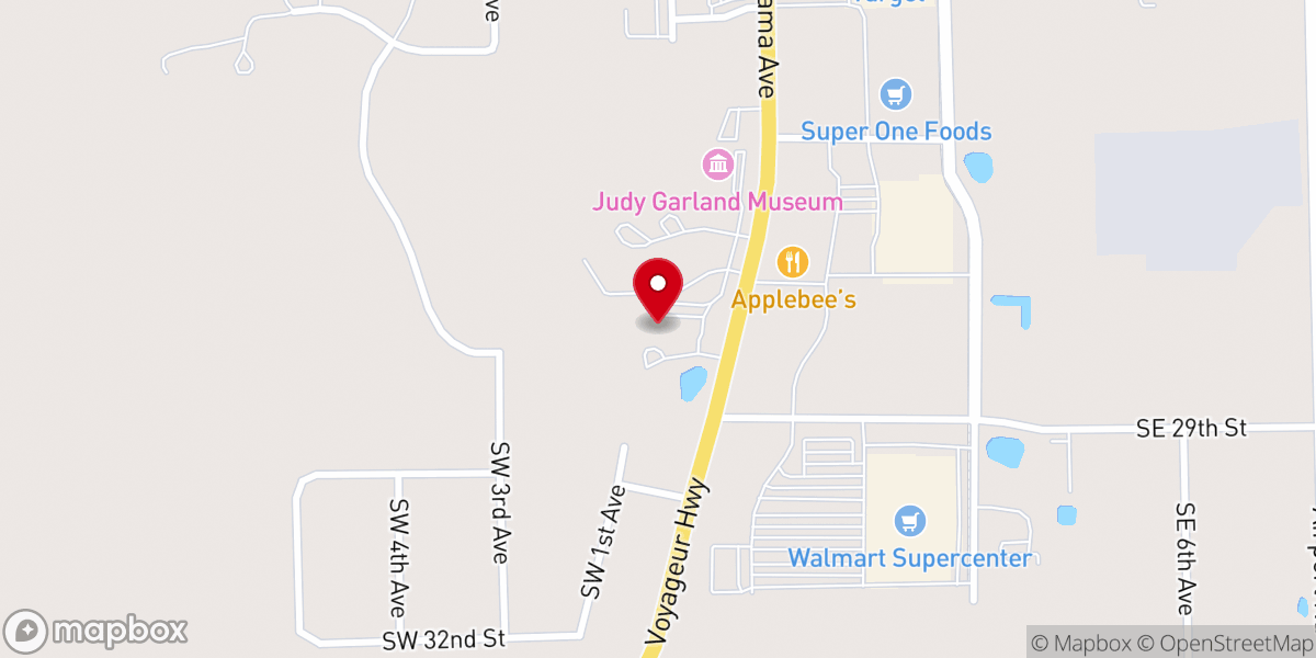 Map showing location of Zion Evangelical Lutheran Church