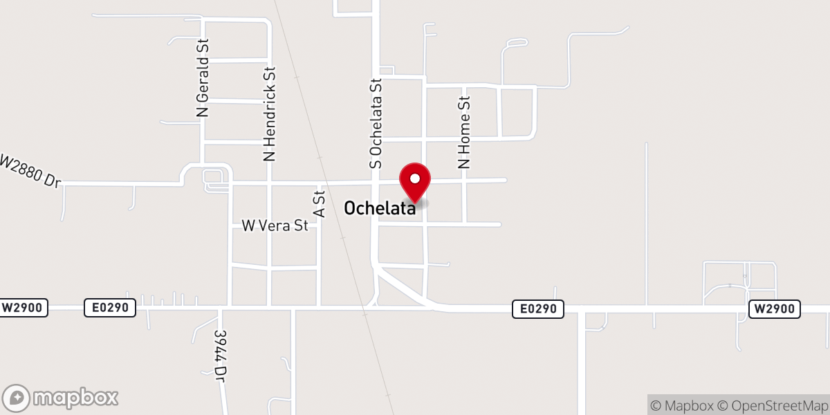 Map showing location of Ochelata United Methodist Church