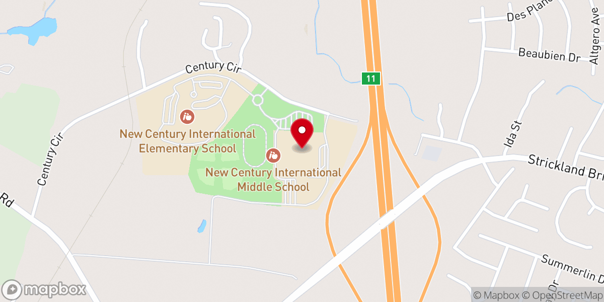 Map showing location of Marked Church