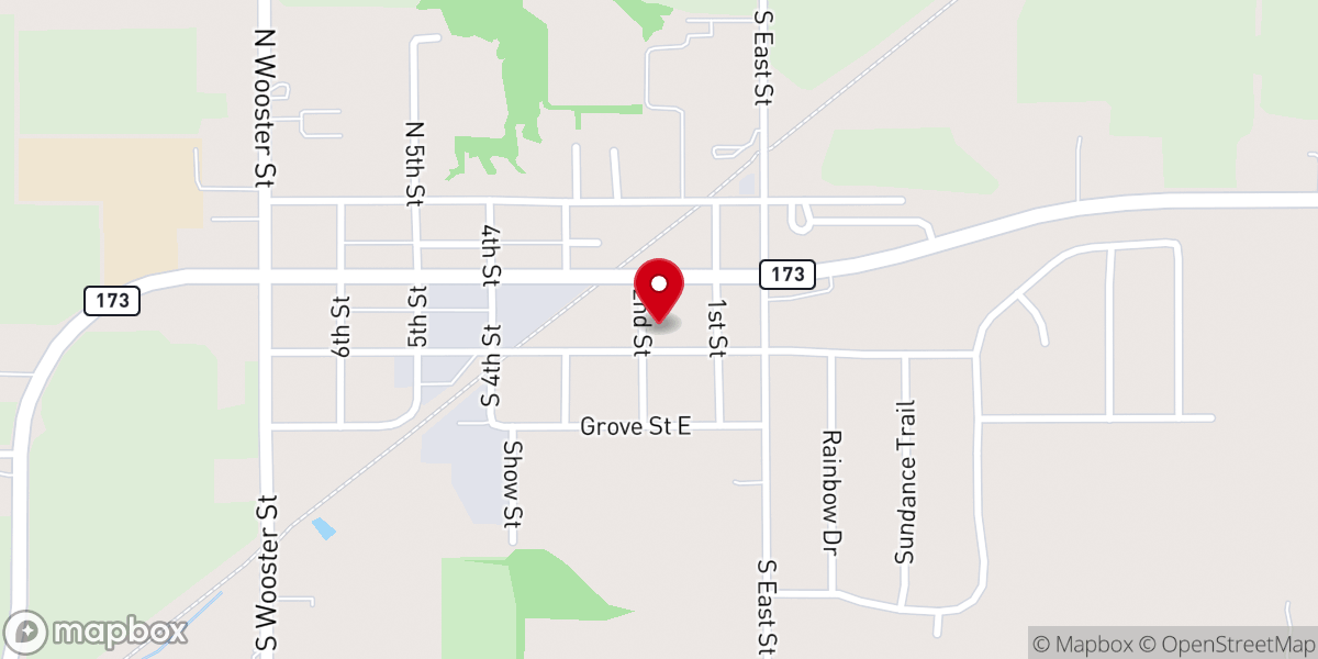 Map showing location of Capron Lutheran Church