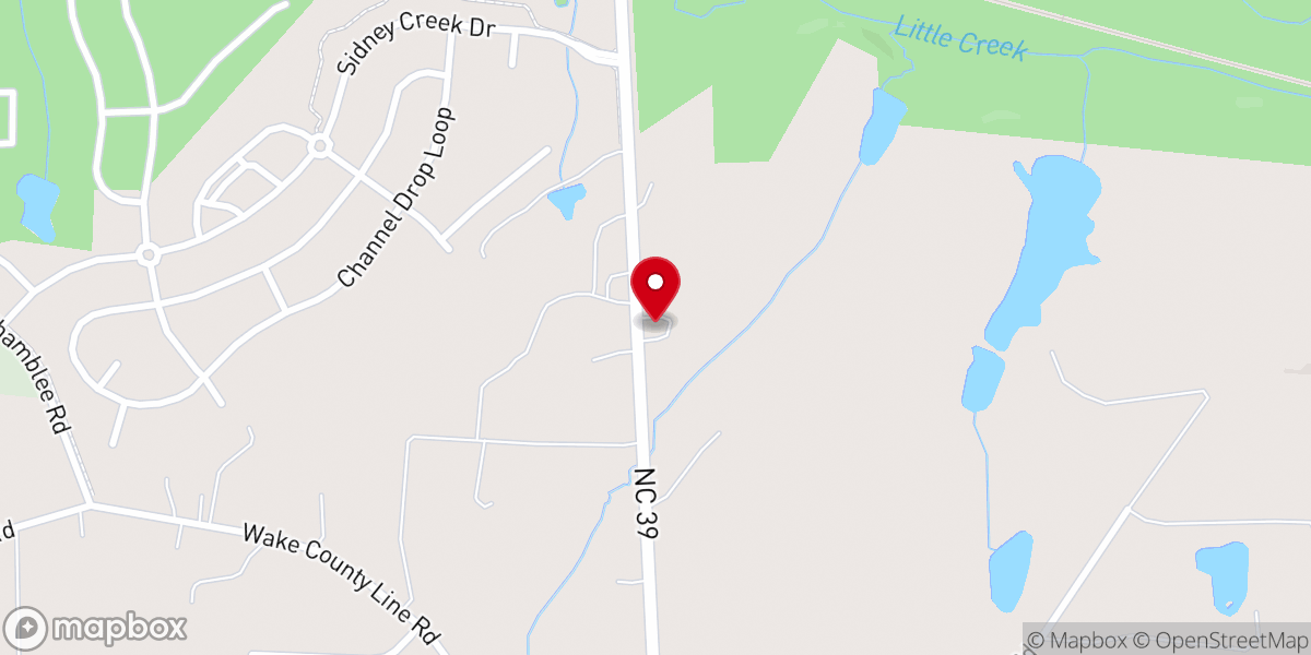 Map showing location of New Life Community Church of Zebulon