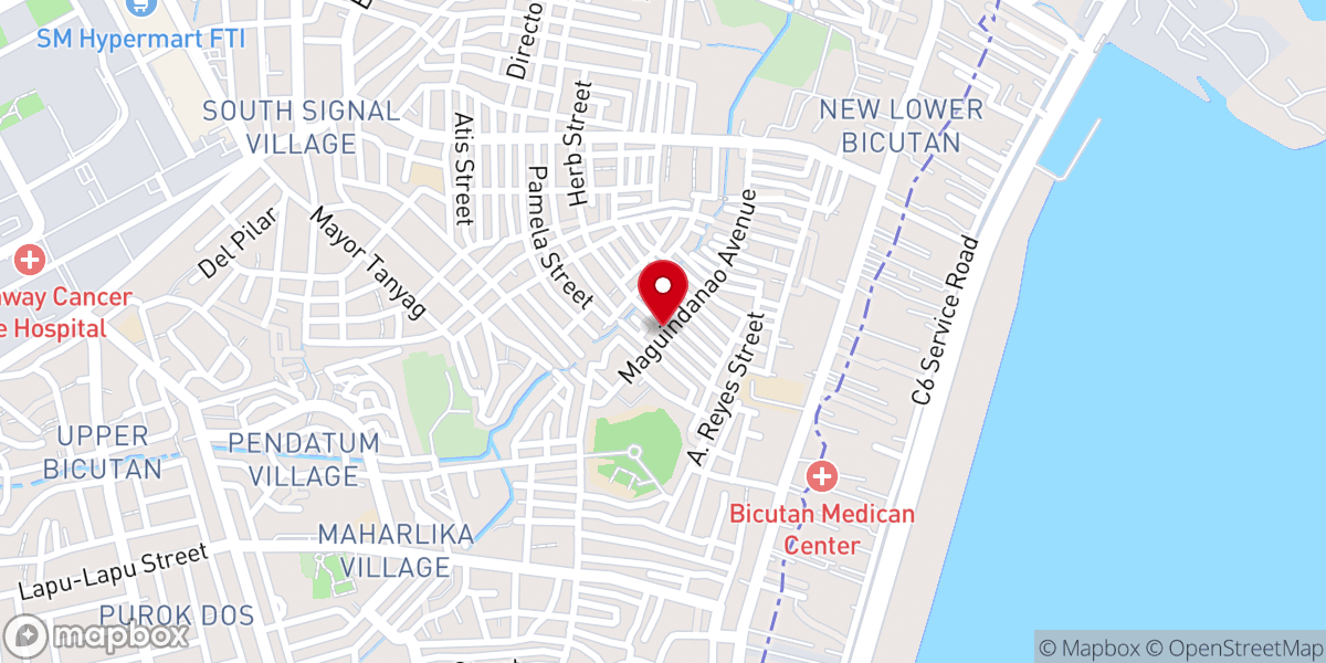 Map showing location of New Lower Bicutan Taguig Church of Christ 33 A.D.