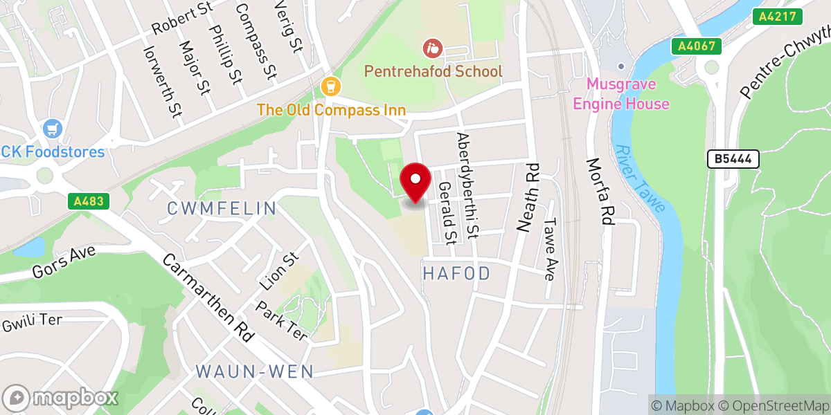 Map showing location of St. Mark & St. John's Church