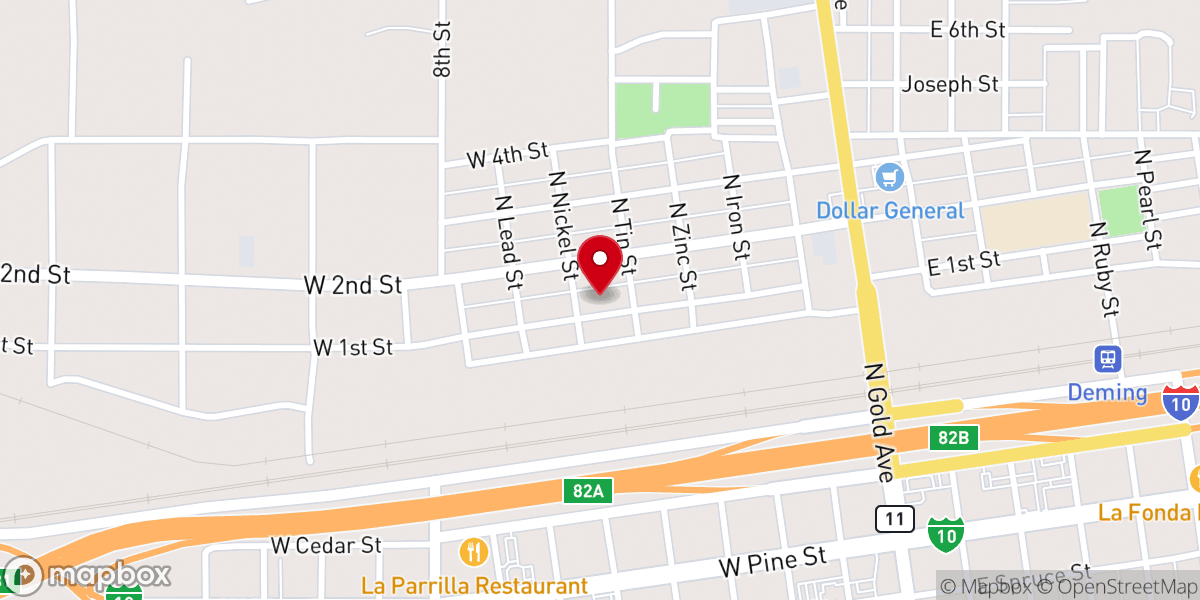 Map showing location of Antioch Missionary Baptist Church