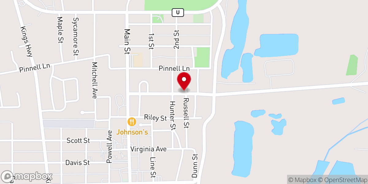 Map showing location of Mt Pisgah Freewill Baptist Church
