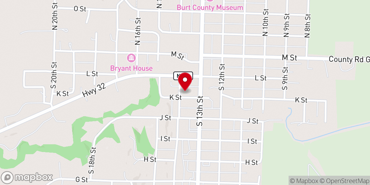 Map showing location of Presbyterian First Church