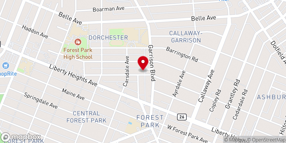 Map showing location of New Covenant Baptist Church