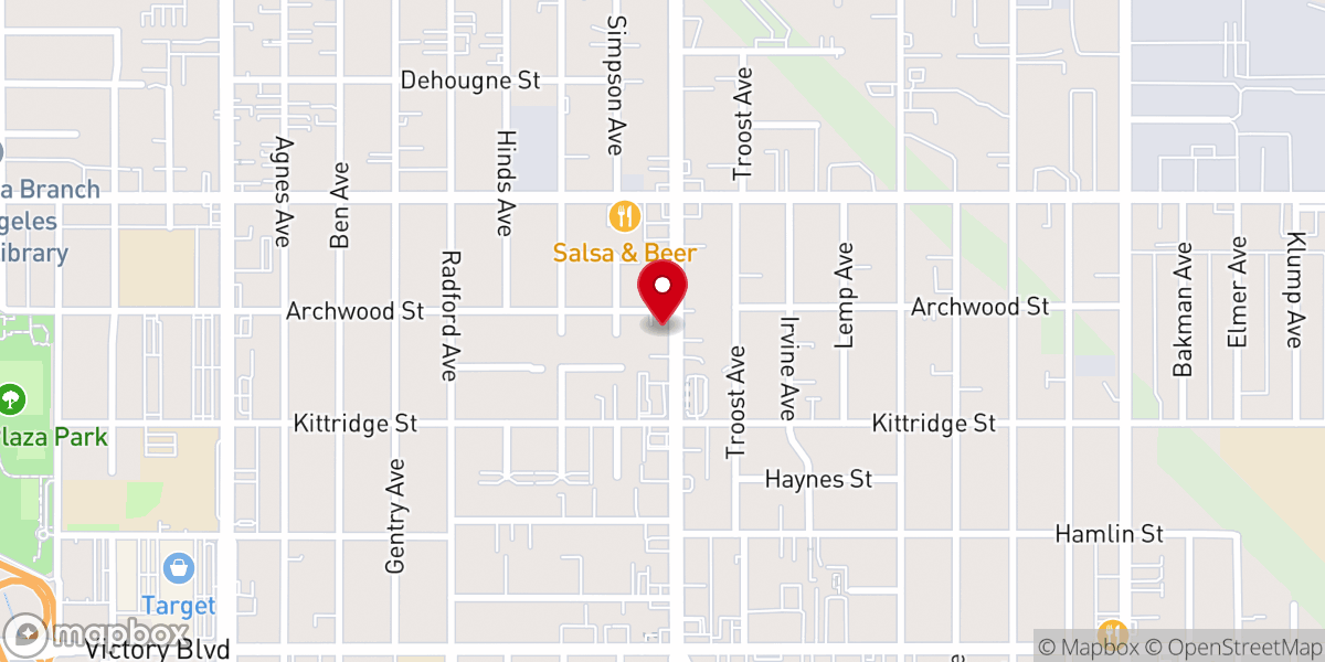 Map showing location of Iglesia Pentecostales de North Hollywood