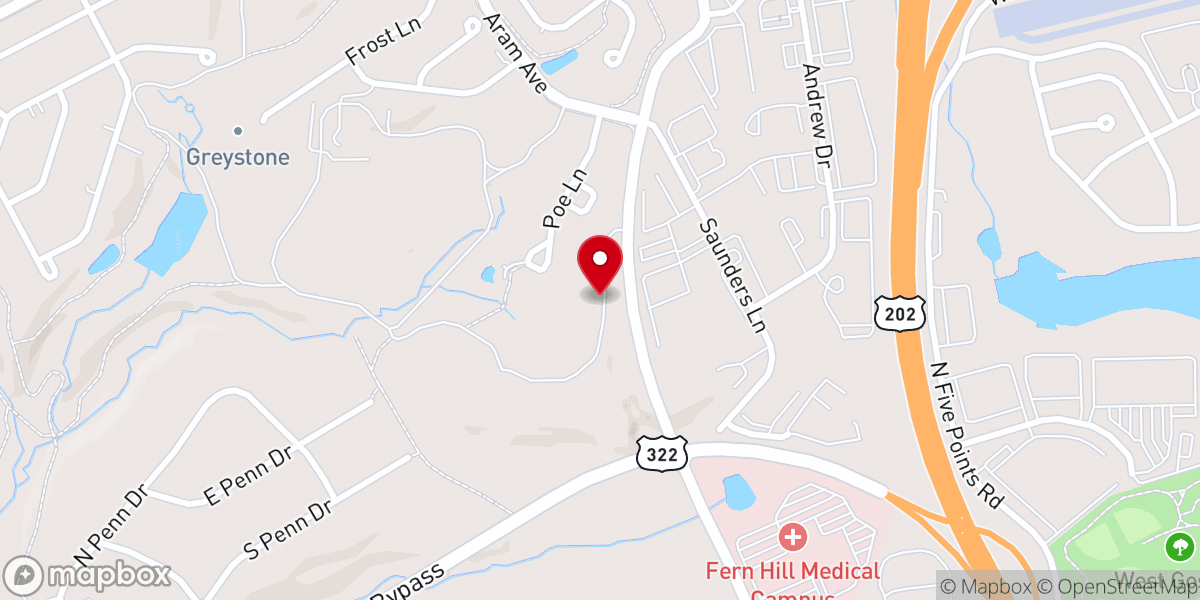 Map showing location of Foundation for Catholic Education in Chester County
