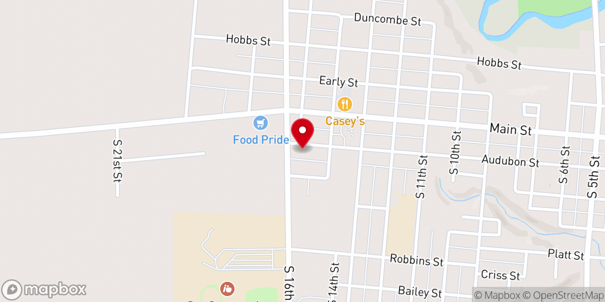 Map showing location of Church of Christ