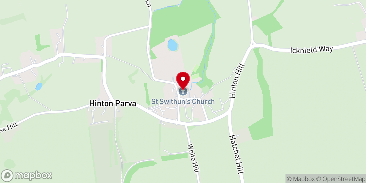 Map showing location of St Swithun's Church