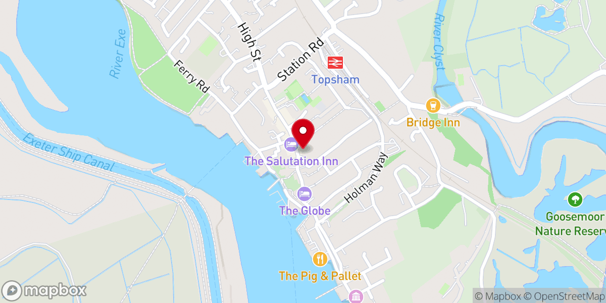Map showing location of St Nicholas Methodist Church, Topsham