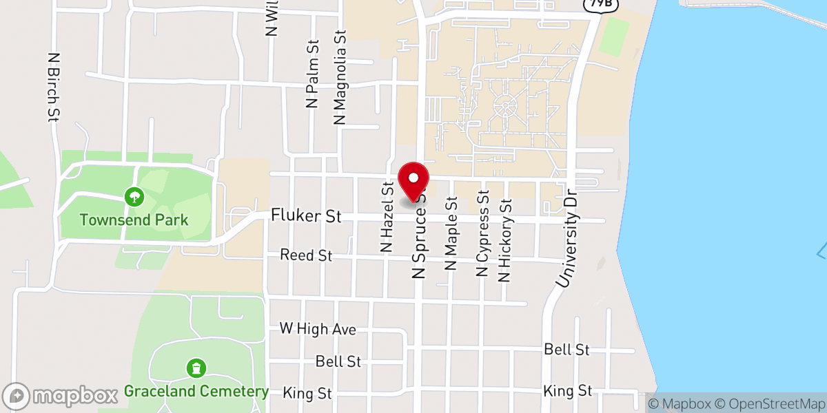 Map showing location of Wesley Foundation Campus