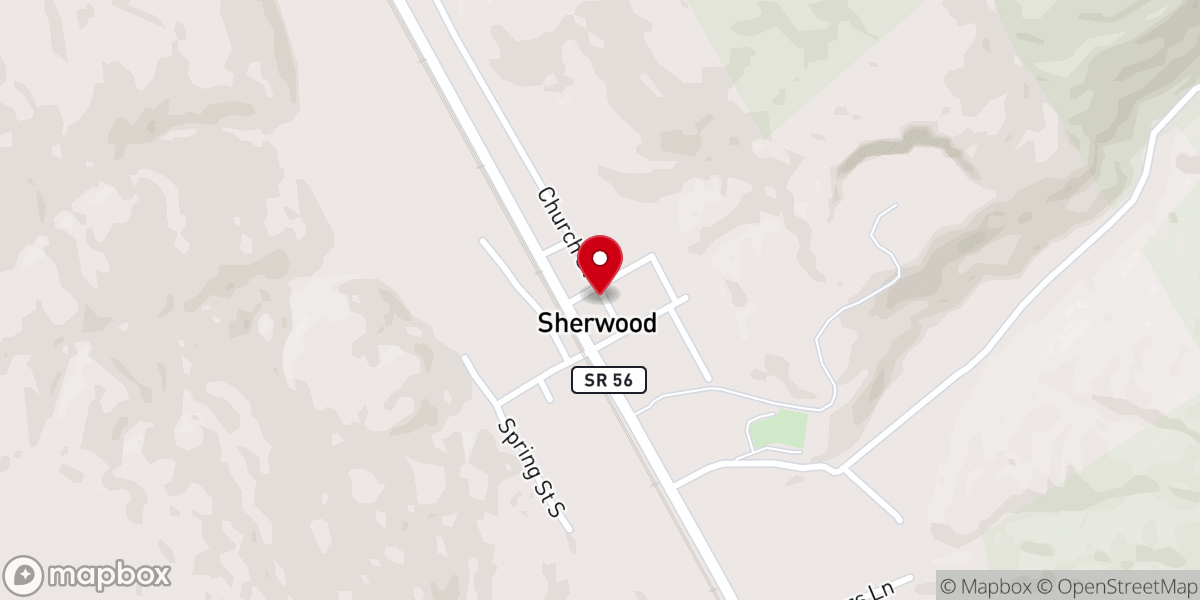 Map showing location of Sherwood Church of Christ