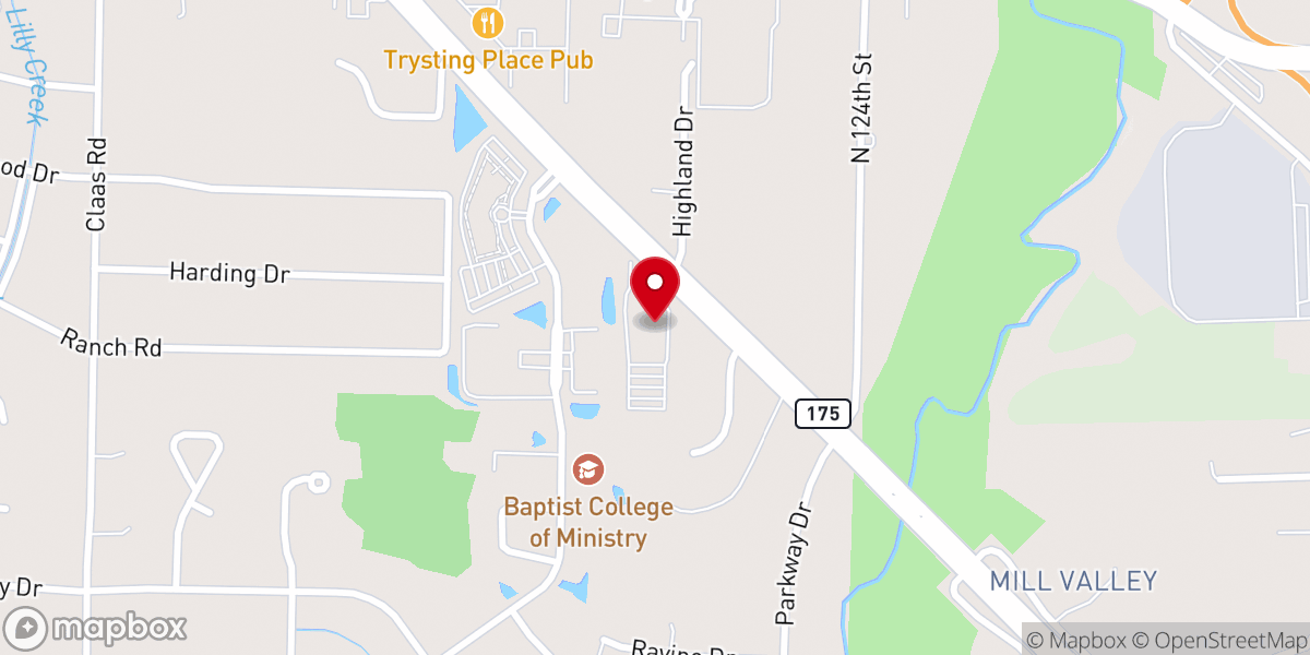 Map showing location of Baptist College of Ministry