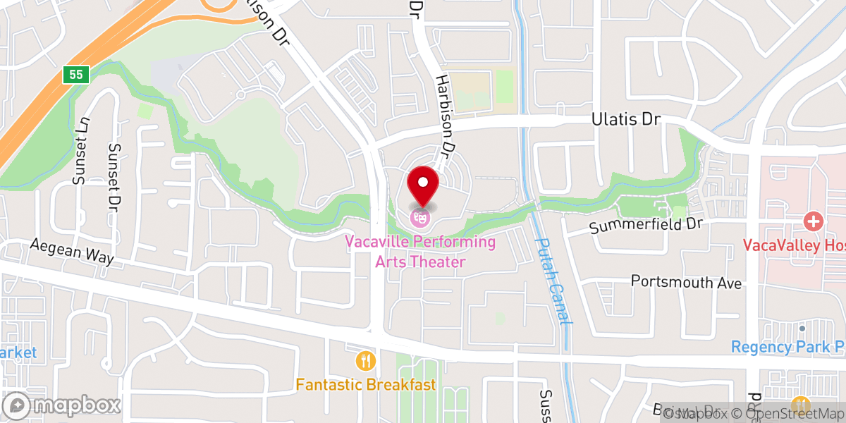 Map showing location of Vacaville Performing Arts Theatre