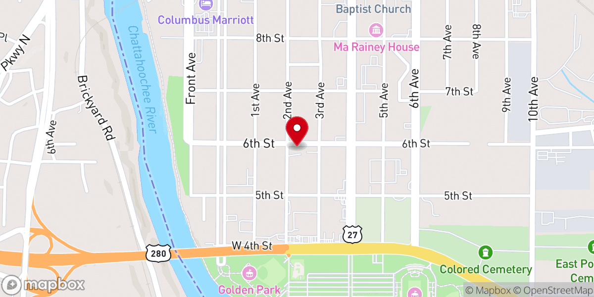 Map showing location of Greater St Mark AME Church