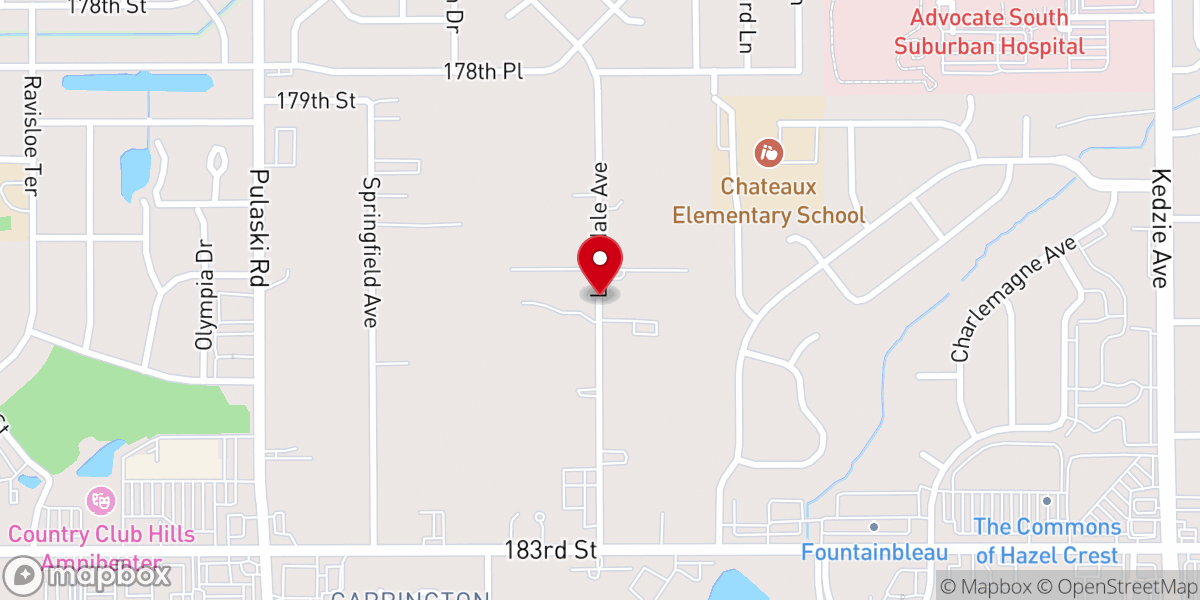 Map showing location of South Suburban Evangelical