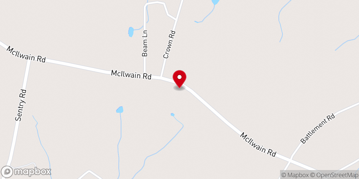 Map showing location of Oak Ridge ARP Church