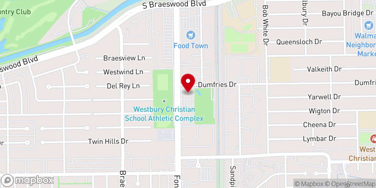 Map showing location of Ethiopian Community Organization in Houston