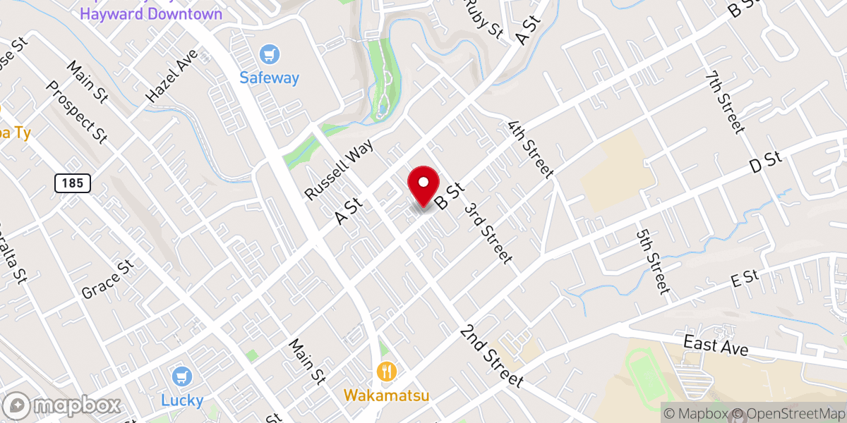 Map showing location of Calvary Chapel Hayward