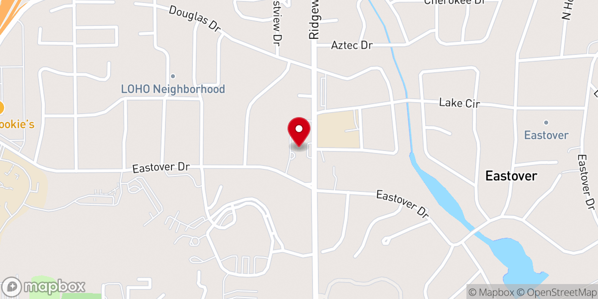 Map showing location of Northminster Baptist Church