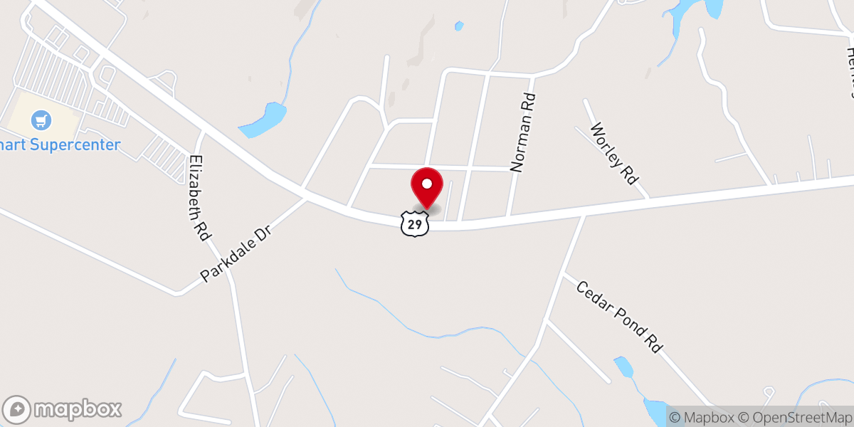 Map showing location of Calvary Baptist Church