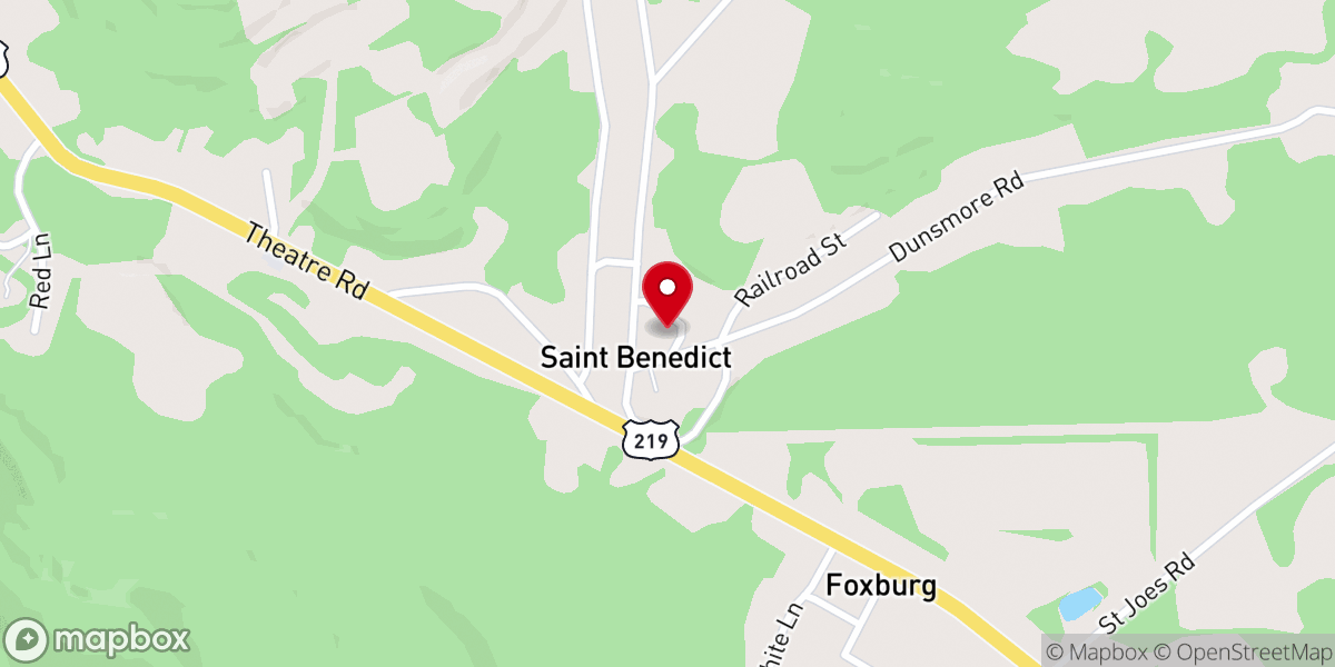 Map showing location of St Benedict Community Center