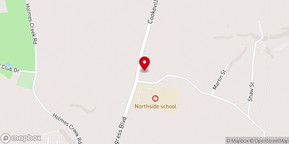 Map showing location of North Side Church of Christ
